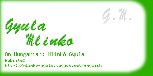 gyula mlinko business card